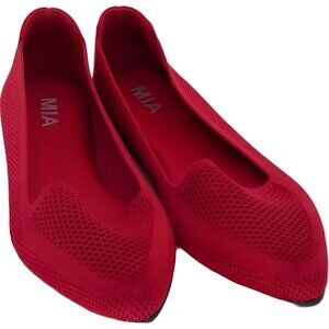 MIA Corrine Knit Ballet Flats Red Women’s Slip-On Comfort Shoes US 8.5M